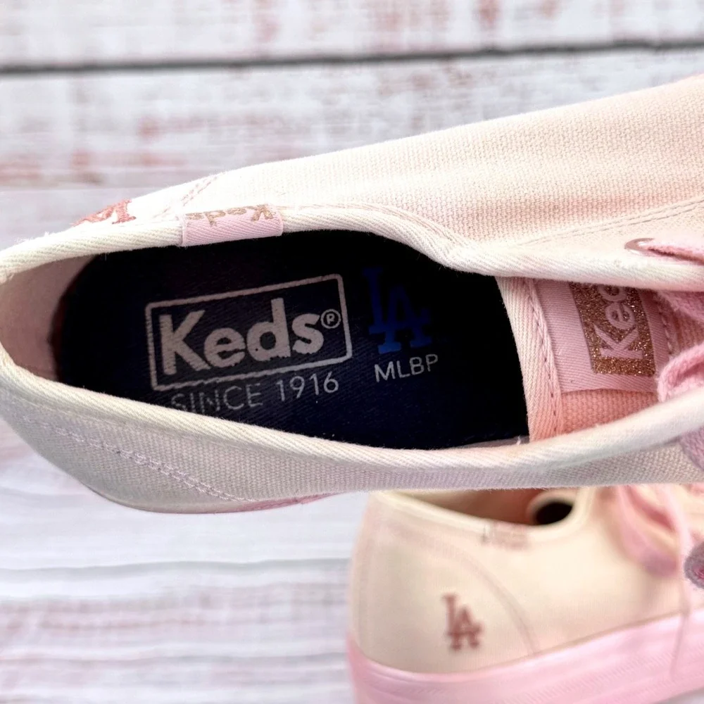 Keds Triple Kick MLB Los Angeles Dodgers Pink Platform Sneakers Womens 7.5